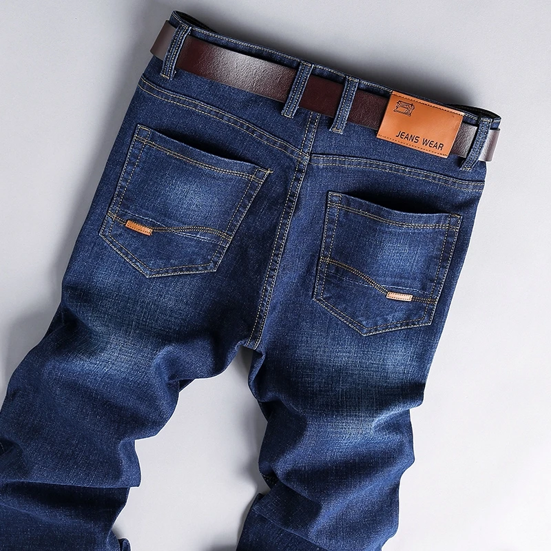 Brand New Men's Black Jeans Business Fashion Classic Style Elastic Slim Trousers Male