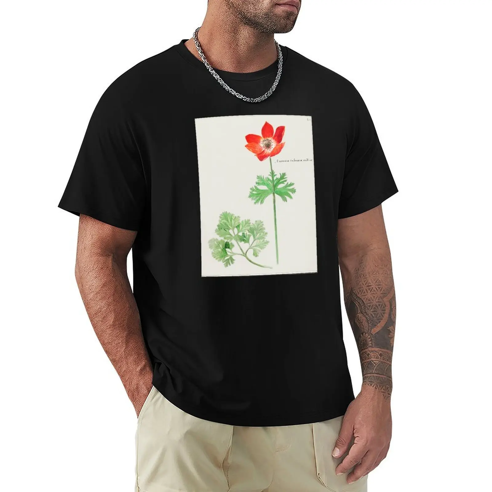 Vintage Anemone Illustration T-shirt blanks aesthetic clothes mens t shirt