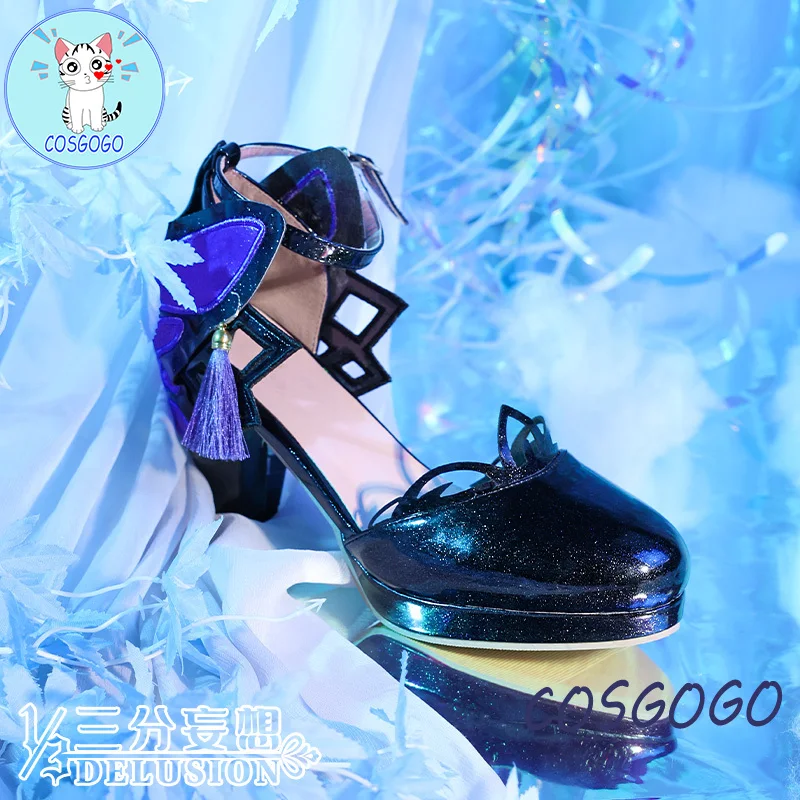 

COSGOGO Anime Game Genshin Impact Keqing shoes Lolita shoes Gorgeous Outfit Cosplay Costume Halloween Free Shipping