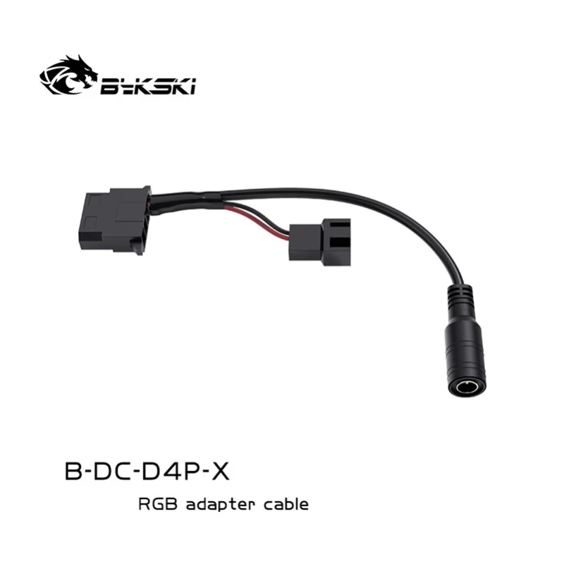 Bykski PC Adapter Cable Large 4D Port to DC Connector or 12V Water Pump / Fan Power Supply Interface B-DC-D4P-X