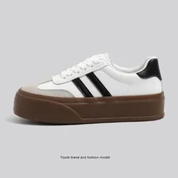 2025 Hot Sale Shoes Female Lace Up Women's Vulcanize Shoe Mixed Colors Round Toe Platform Outdoor Walking Ladies Casual Sneakers