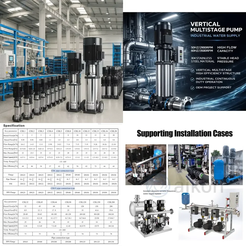 

3hp City Vertical Pump Centrifugal Pump Manufacturers Multi-stage Vertical Pump for Stainless High Pressure Industrial Supply