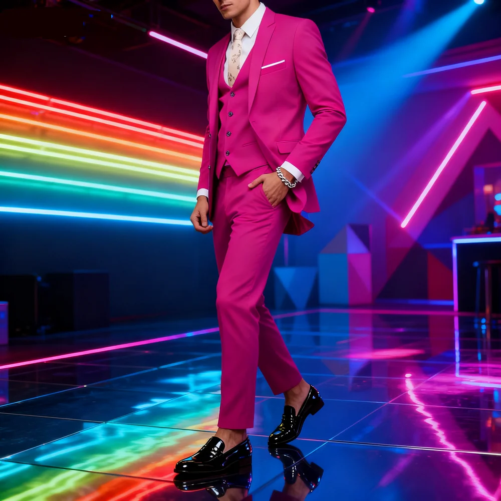 

Бежевый приталенный мужской костюм, элегантный свадебный комплект из 3 предметов, высококачественная куртка и жилет Ternos Masculinos с зубчатыми лацканами