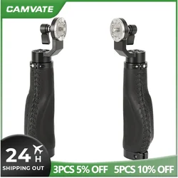 CAMVATE 2Pieces Camera Leather Handle Grips With Standard ARRI Rosette (M6 Threaded) For DSLR Camera Shoulder Rig Support System