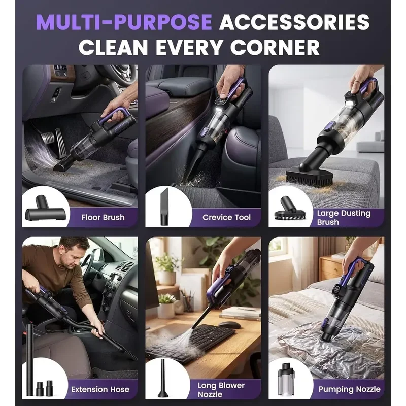 2026 Brushless Handheld Vacuum Cleaner, Suitable for Coffee Stations, Super Suction, Lightweight Cordless