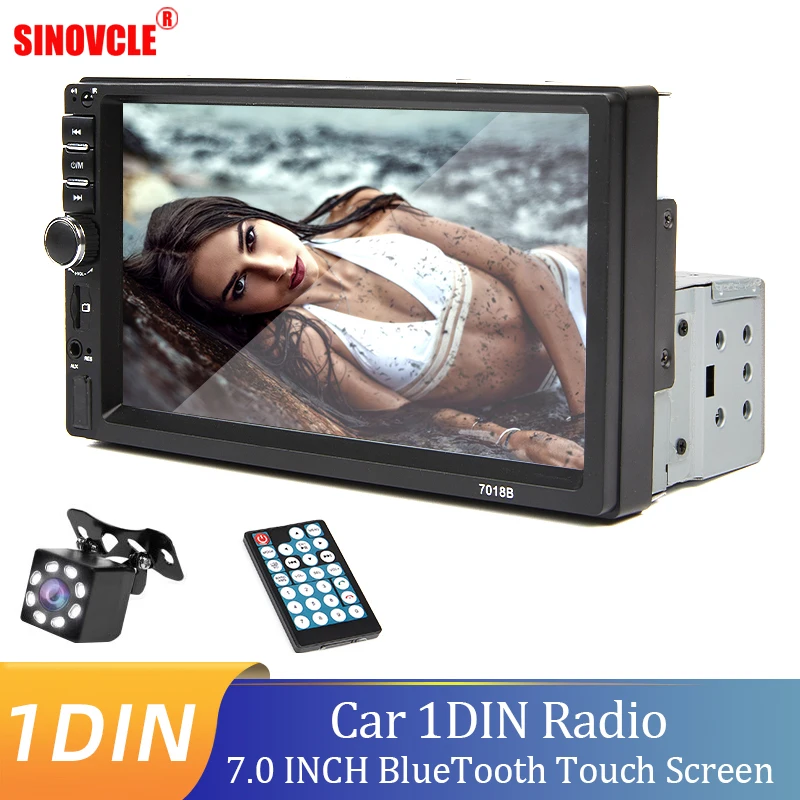 7 Inch Car Radio 1 Din MP5 Multimedia Player Touch Screen FM ISO Power Aux Input Bluetooth USB Mirror Link Universal Autoradio