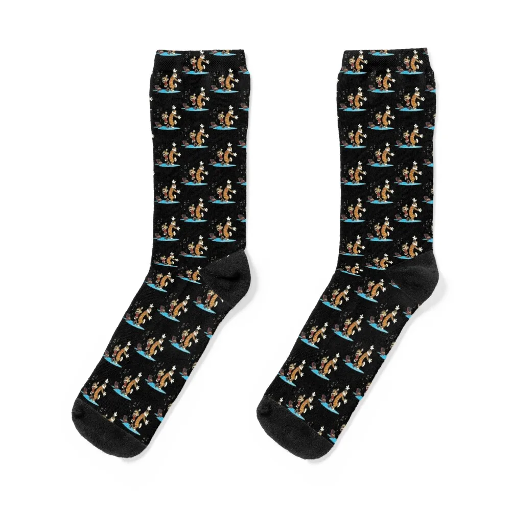 

Calvin And Hobbes Dancing Socks heated custom sports set gym Girl'S Socks Men's