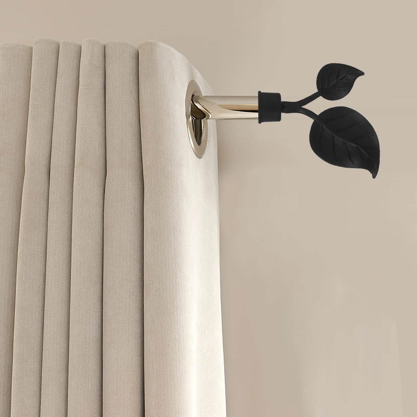 

4Pcs Stylish Plastic Curtain Rod Finials Easy Installation Detachable Decorative Head Plug for Modern Home Decor