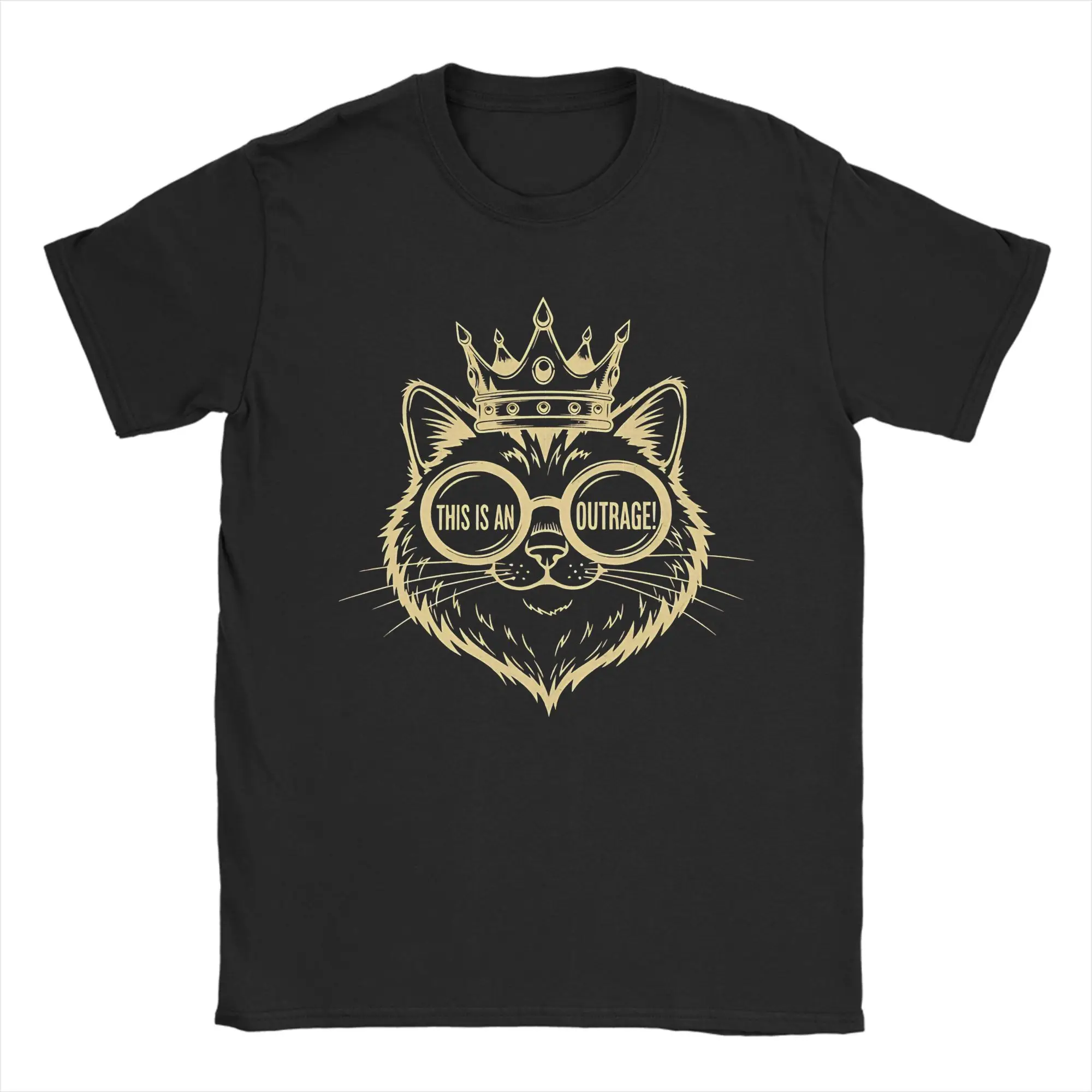 Princess Donut This is an Outrage Crown Cat Dungeon Crawler Carl Men's T Shirts  Vintage Tee Shirt Short Sleeve T-Shirt  Tops