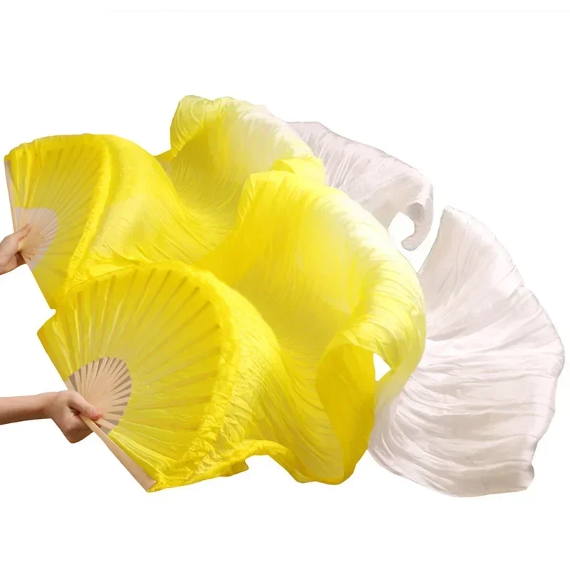 

Belly Dance Fans 100% Silk/Imitation Silk Stage Performance Props Handmade Dyed Silk Dance Fans High Quality Chinese Silk Fans