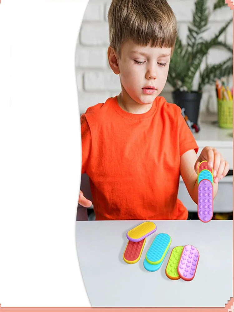 6/12/18 Stück Texturierte Silikon-Sensorik-Magnetschieber Stressabbau-Spielzeuge Quetsch-Neuheiten-Spielzeug Squishy-Spielzeug Antistress Stressabbau – Detail 8