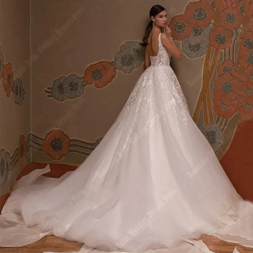 Sheer tule vestidos de casamento para as mulheres sem costas vestidos de baile novo elegante esfregar comprimento princesa bola vestidos de novias personalizado