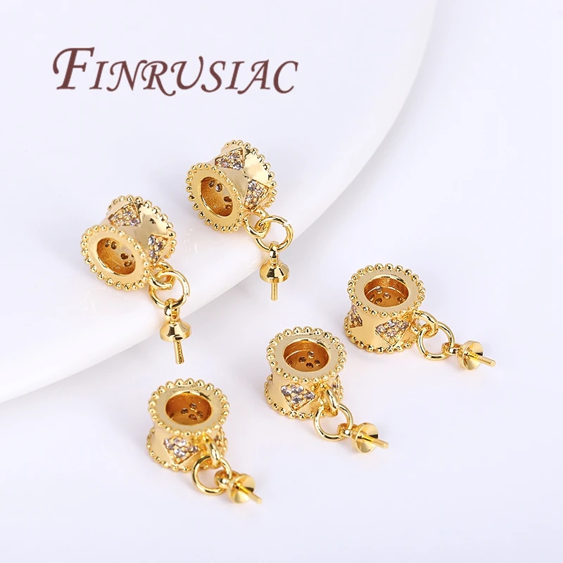 18K Real Gold Plated Pendant Charms with Pearl Pendants Mounting,DIY Necklace Bracelets Accessories,Jewelry Making Supplies