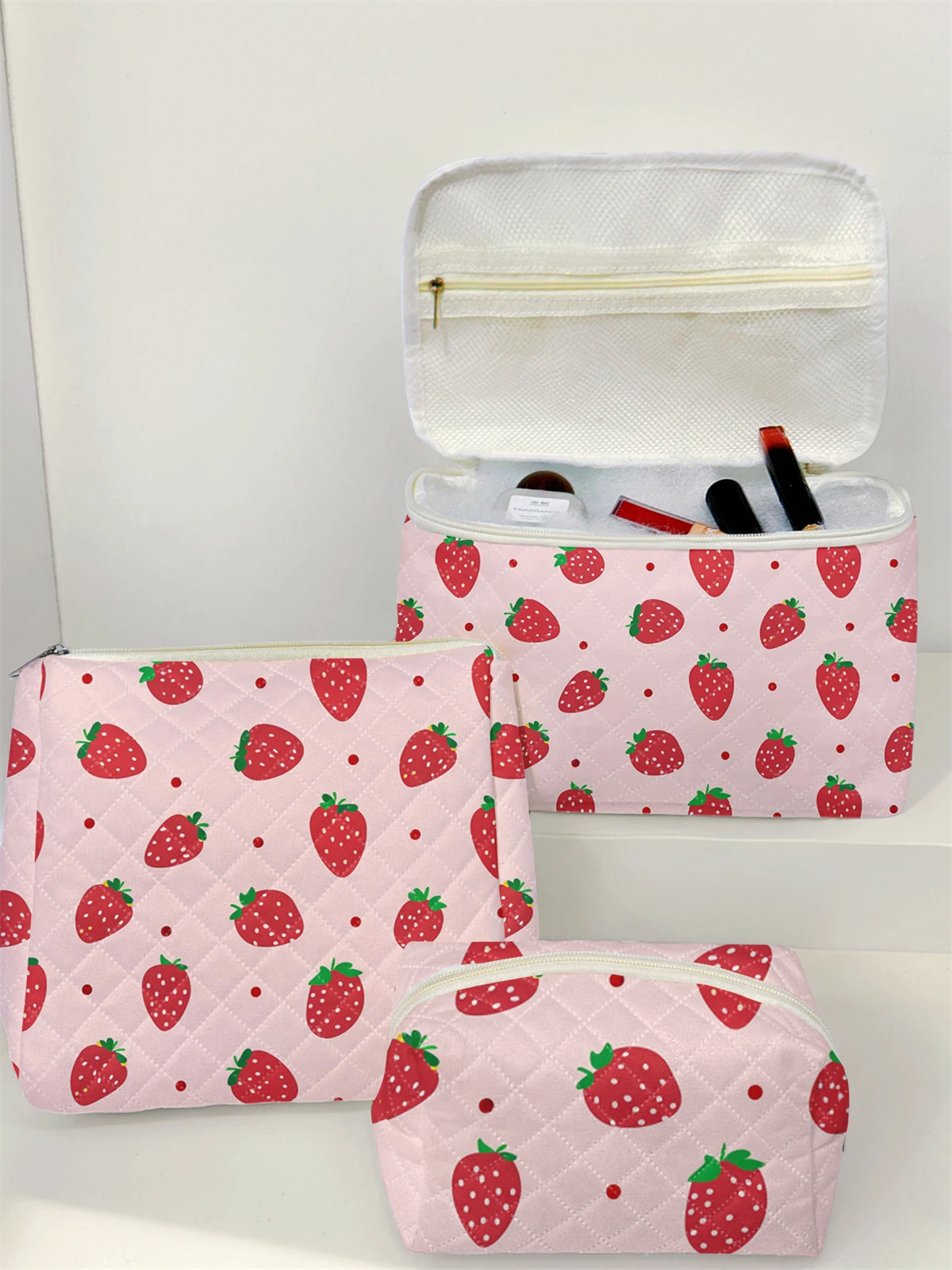 

1 Set Portable Makeup Bag, Large Capacity Design, Easily Accommodate Your Cosmetics, Lightweight And Portable For Storing Cosmet