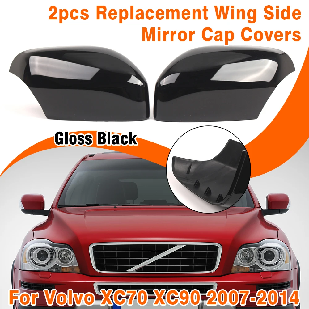 

2pcs Exterior Left Right Wing Side Mirror Cap Covers For Volvo XC70 XC90 2007-2014 Door Wing Rear View Mirror Cap Shell