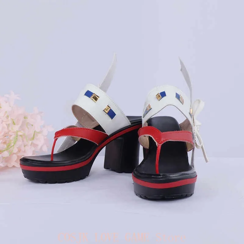 

Inazuma City Yae Miko Cosplay Shoes Anime Style Halloween Party Outfit Props for Genshin Impact Women Open-toe Props Slippers