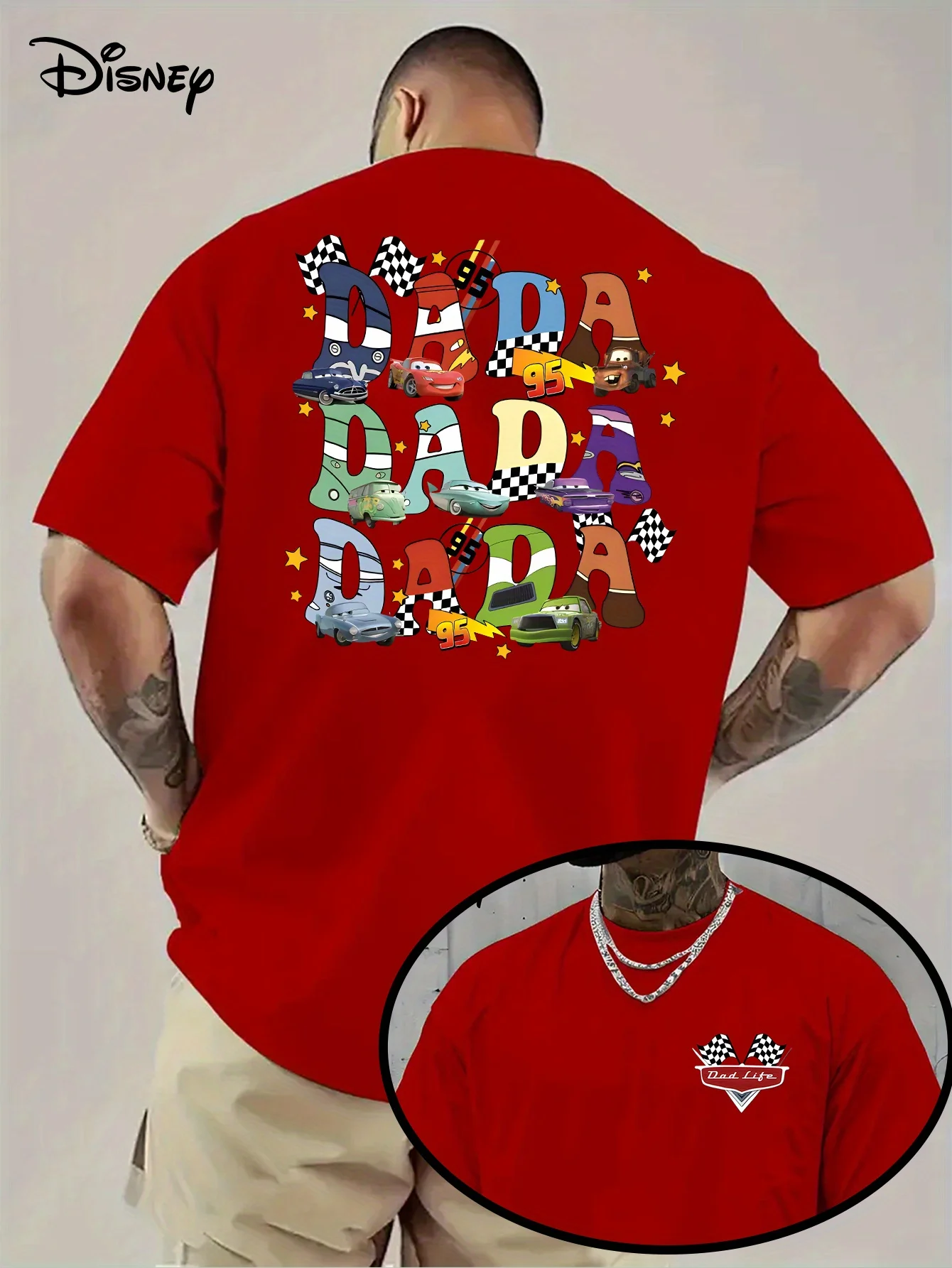 ديزني الكرتون فيلم سيارات رسالة تي شيرت مطبوع صيف جديد للرجال والنساء الشارع الهيب هوب عادية فضفاض كبير قصير الأكمام #5