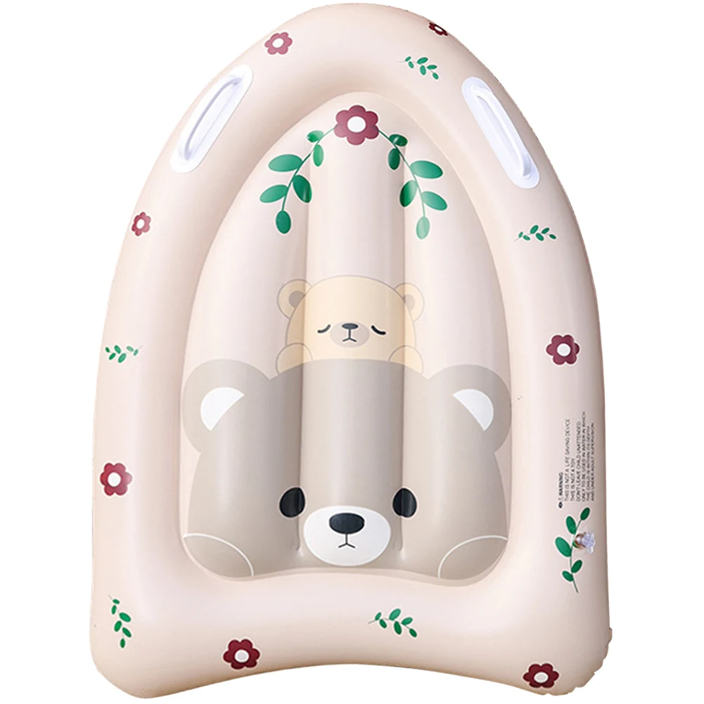 Inflatable Surfboard with Handles Swimming Floating Mat PVC Folding Beach Surfboard for Kids Water Fun Play