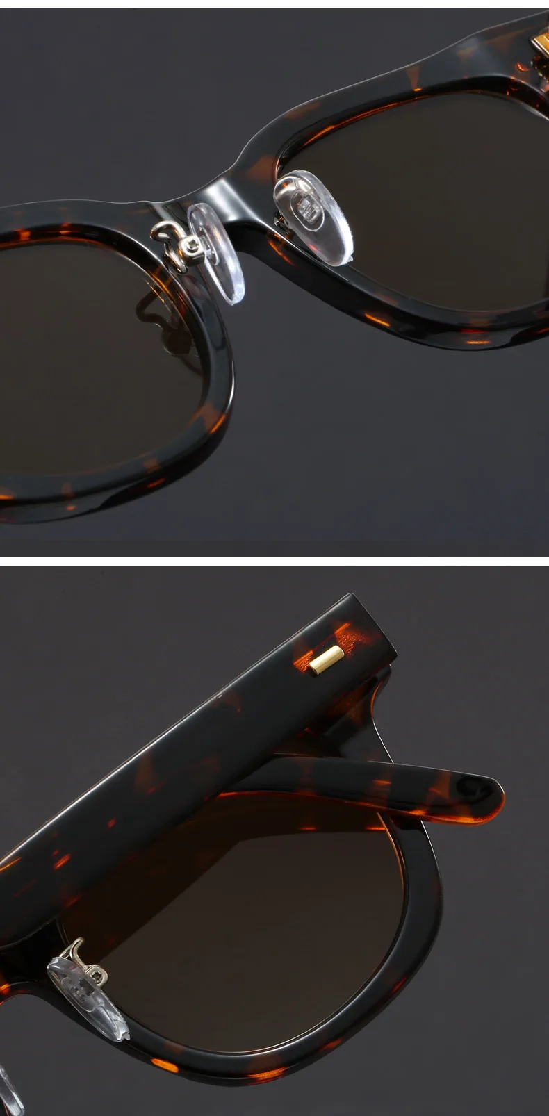 Zweifarbige Brille mit dickem Rahmen, handgefertigt, Retro-Stil, literarische Myopie-Brille für Herren, quadratischer Rahmen, Anti-UV-Sonnenbrille mit kleinem Rahmen – Detail 4