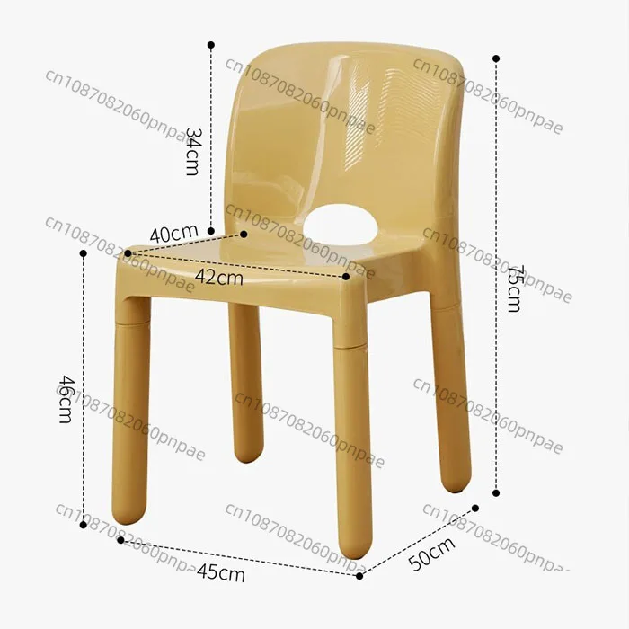 

Simple household plastic backrest stool light luxury makeup chair coffee chair folding dining chair