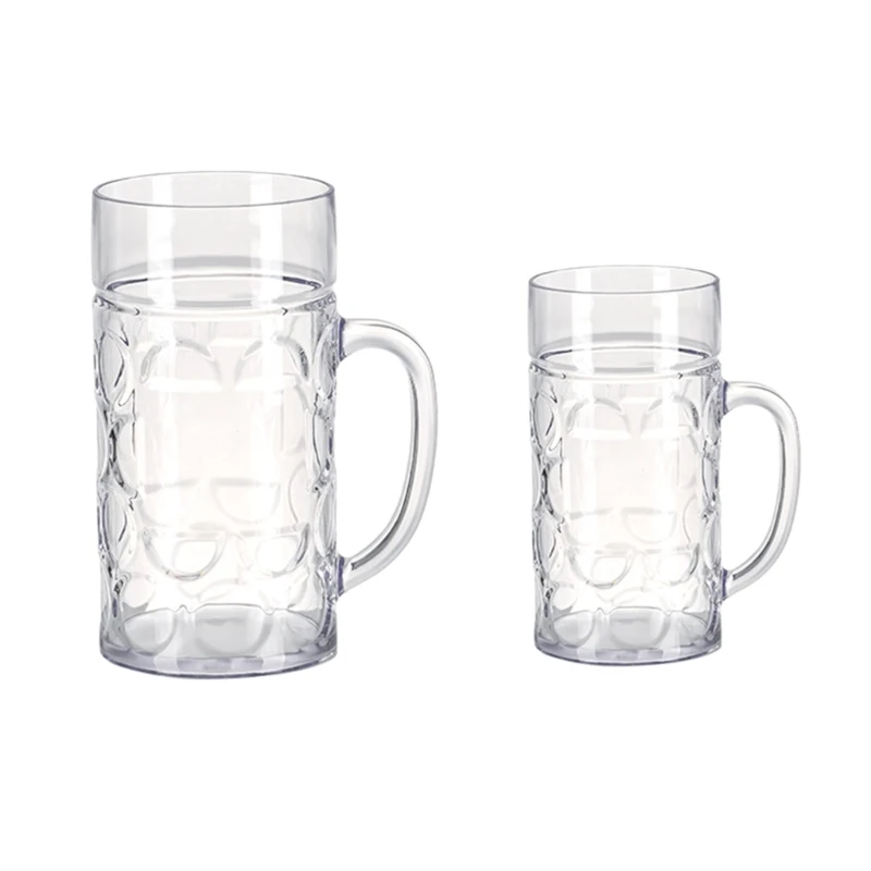 

Unbreakable Plastic Beer Mug Party Cold Drink Juice Cup Reusable Drinking Cup X3UC