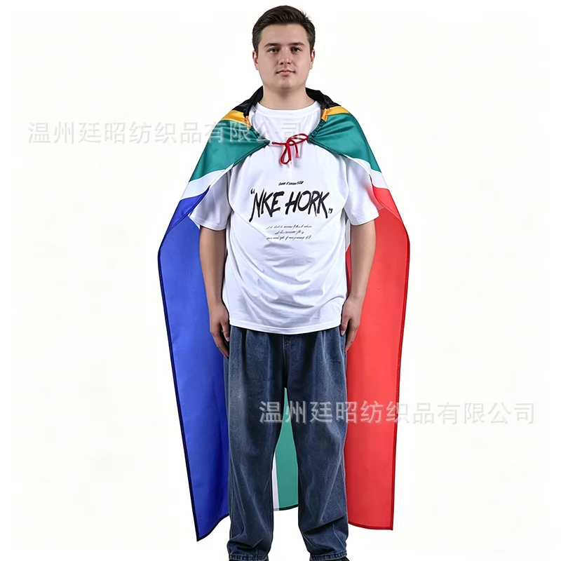 （TIKI FLAG）90x150cm South Africa shawl flag Polyester S. Africa Shoulder FLAG 3x5fts Super Poly football South Africa Flag