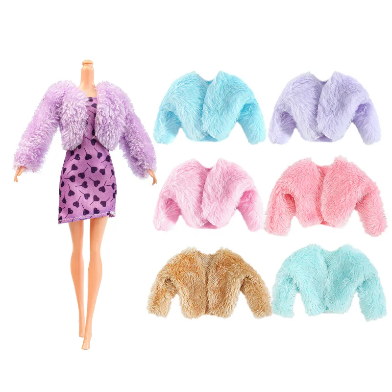 Sweet Temperament Gentle Plush Short Jacket Luxury Bling-Bling Jacket For 1/6 FR Babi Supermodel Doll 30cm Doll Clothes Parts