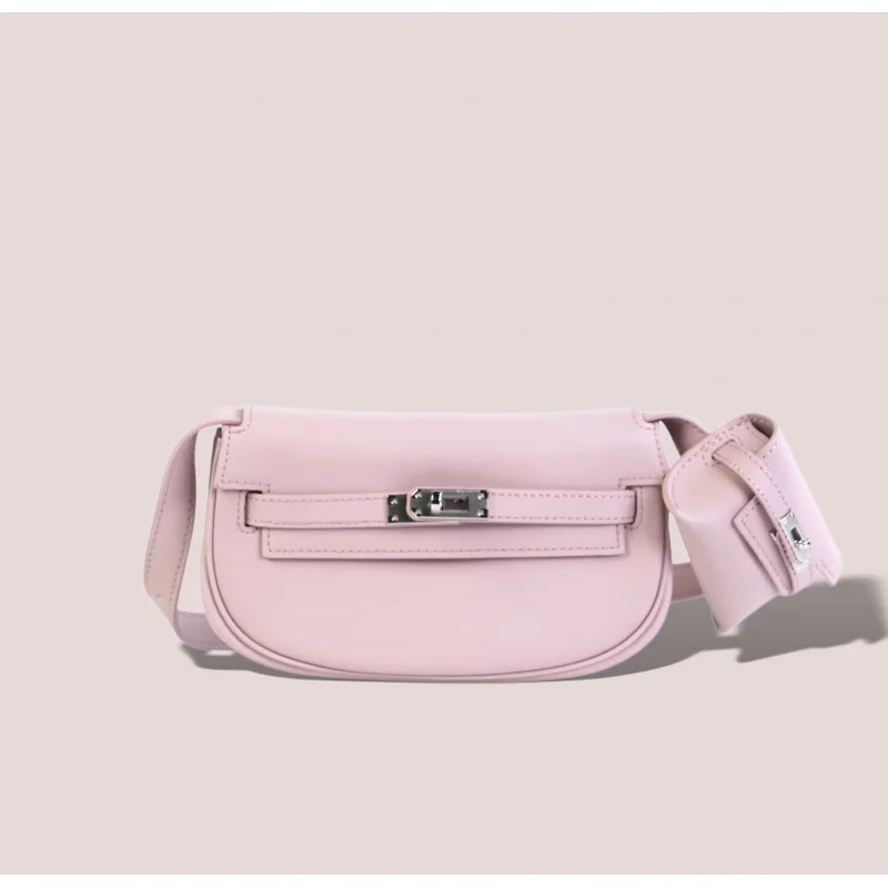 

Fashionable new leather 2-in-1 mini single shoulder crossbody multifunctional saddle bag suitable for women