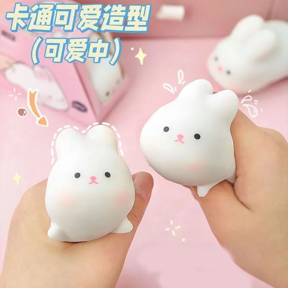 1pc Cute White Rabbit Soft Pinch to Relieve Daily Stress and Tension Decompression Fidget Girl Heart Rabbit Daily Decoration Toy