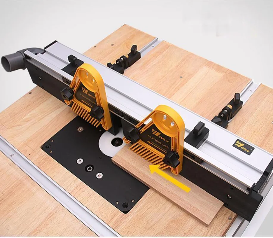 Heavy Duty Router Fence + 3PCS T-tracks  + Bracket to fix Featherboards, Updated with Dust Port Connection