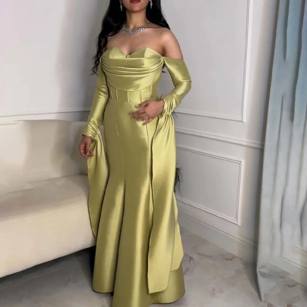 

Изысканное вечернее платье русалки по индивидуальному заказу, очаровательное платье для выпускного вечера с короткими рукавами и оборками в форме сердца, вечернее платье فساتين سهرة فخ (20)