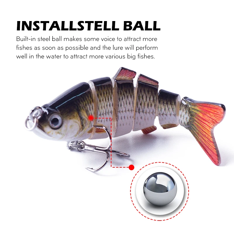 The New Mini Multi Jointed Shad Swimbait Fishing Lure 7cm 8.5g Segmented Wobble Bait Fishing Crankbait Tackle For Bass