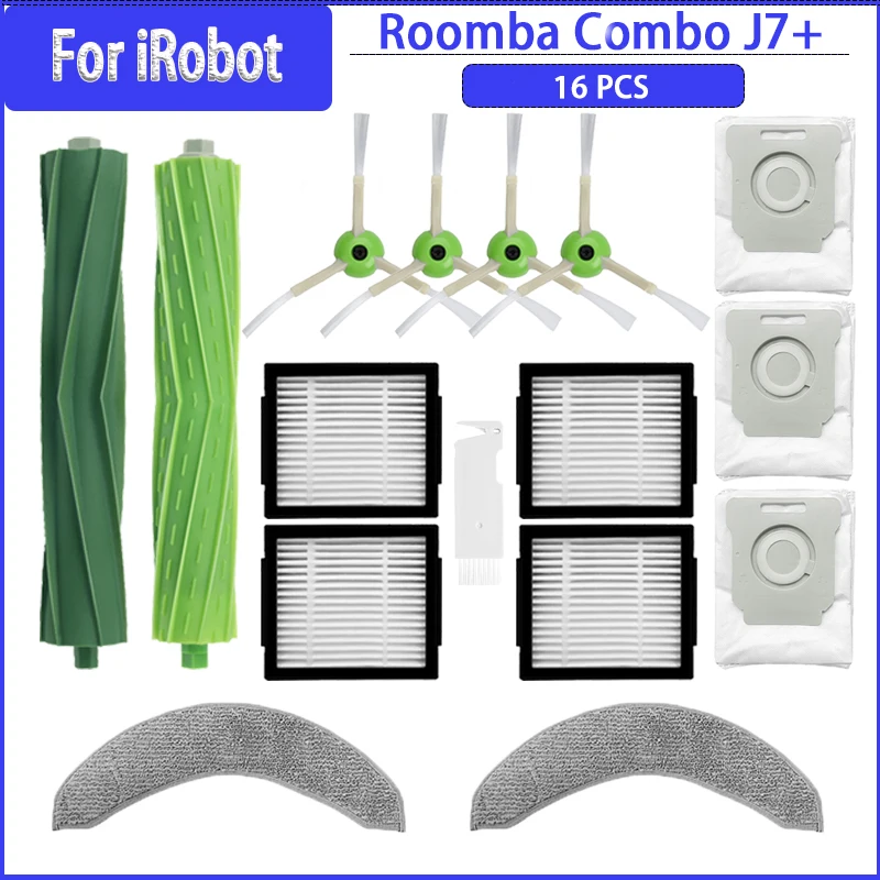 

Для iRobot Roomba Combo J7 + робот-пылесоса роликовая боковая щетка фильтр Швабра тканевый мешок для пыли Сменные аксессуары запасные части