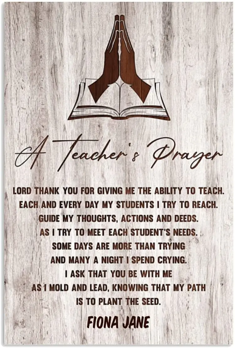Eeypy TIN Sign Exquisite A Teacher is Prayer Wall Art BAR Decoration Vintage Art sign