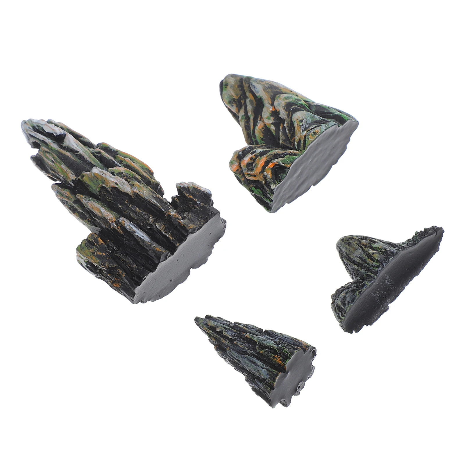 

4 pcs Miniature Bonsai Landscape Rockery Mountain Statue Terrarium Fish Tank Decor Kit Summer Accessories Resin Figurines Garden