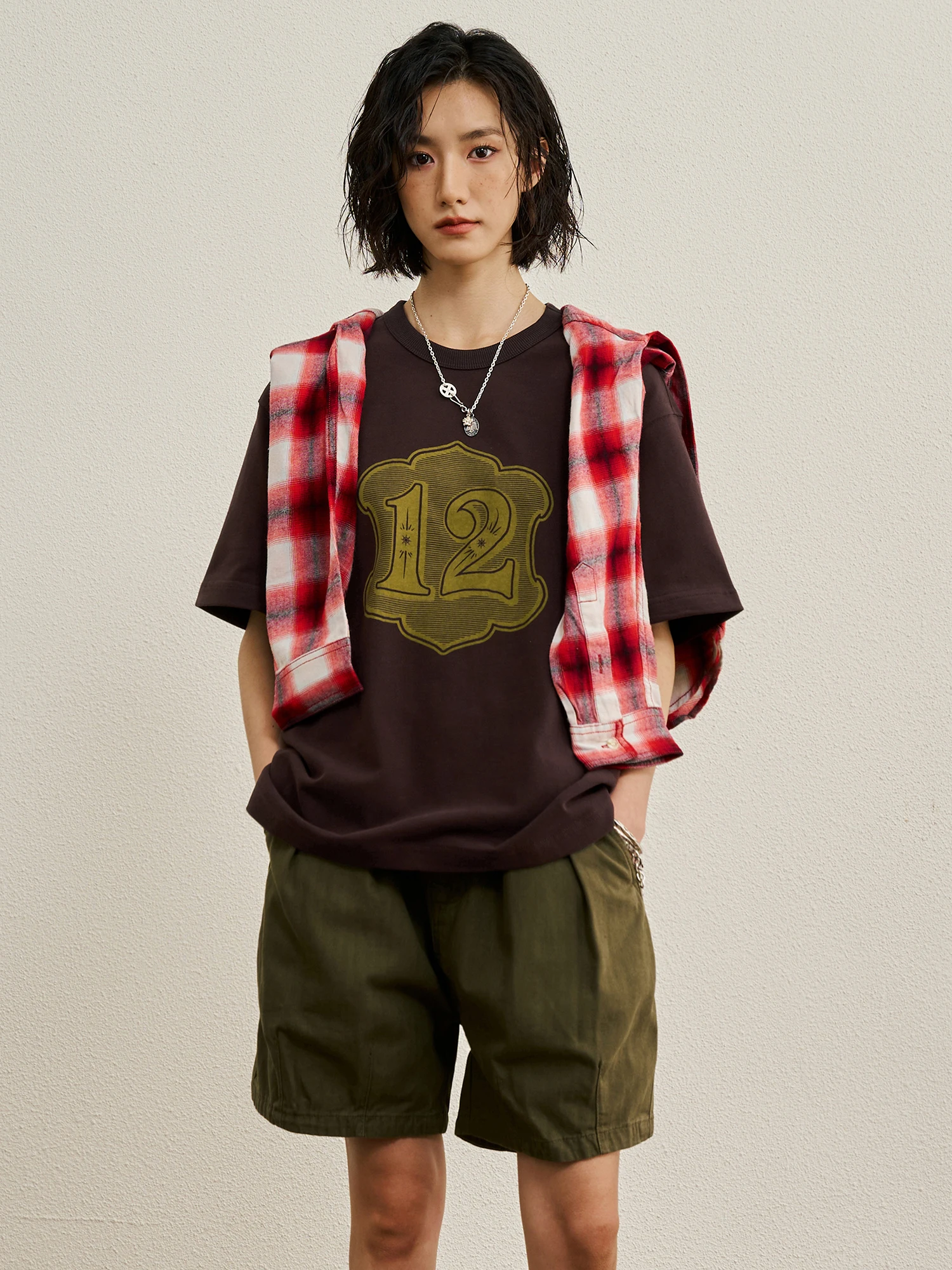 CENLES SS26 Digital Badge Retro American Print Short Sleeve Loose Casual T-Shirt Cotton 100% Comfortable Breathable Unisex