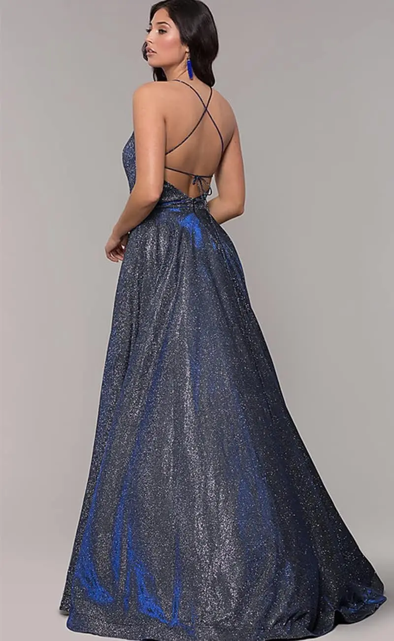 Women’s Glitter Prom Dresses 2025 Split Spaghetti Strap Long Formal Evening Wedding Party Ball Gown with Pockets