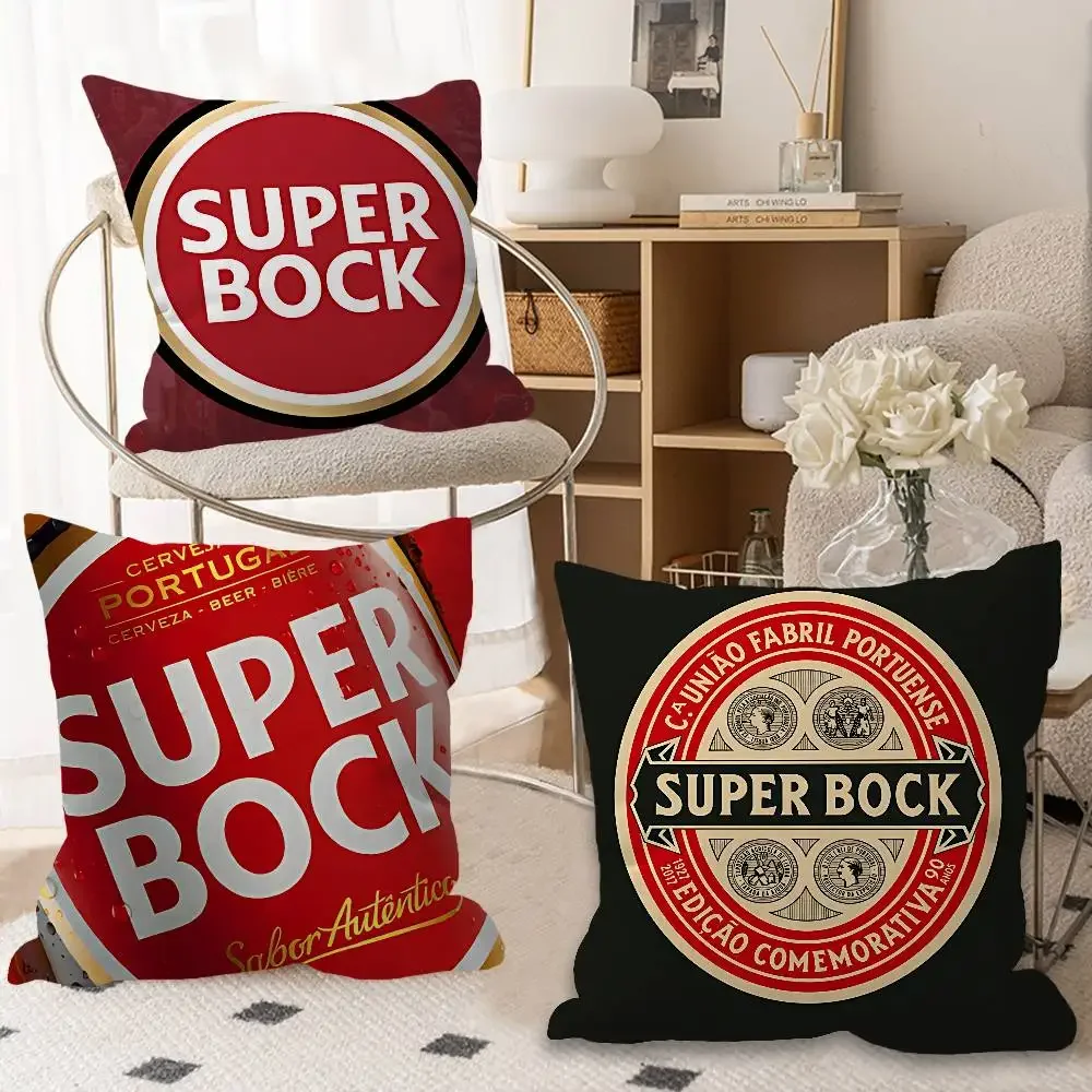 Super Bock Logo Pillow Anime Pillow Sofa Bed Head Pillow Cover Cushion Cover 45x45 Cm Fashion