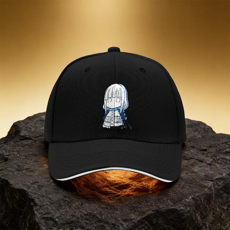Stick Figure Girl Illustration Hat, Unisex Printed Baseball Cap Sandwich Brim Snapback Sports Cap, Suitable for Daily Commuting