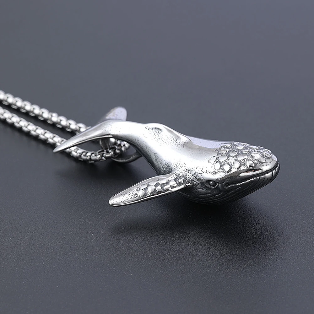 Fashion 316L Stainless Steel Charms Whale Pendant Necklace Men\'s and Women\'s Simple Jewelry Necklace Gift Accessories Wholesale