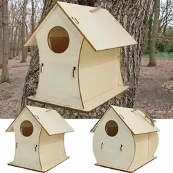 Wood Hummingbird Nest Garden Wood Hummingbird Houses Wooden Natural Bird Houses for Wren Swallow Sparrow Hummingbird