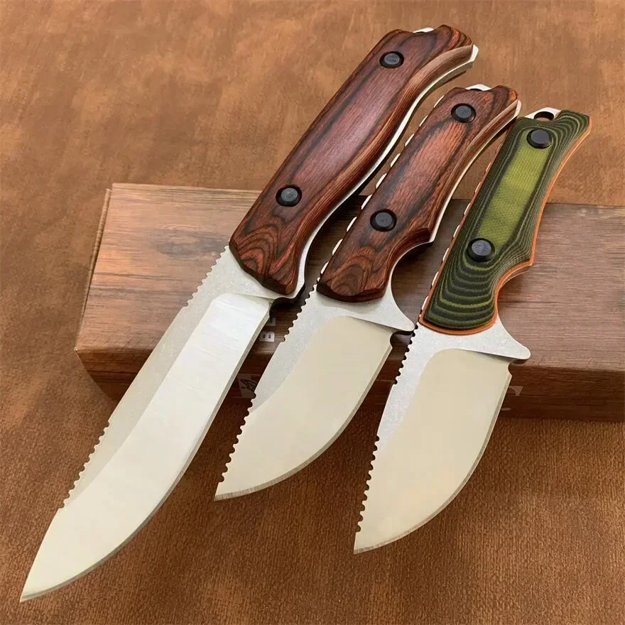 BM 15002/15017 EDC Tactical Fixed Knife With Kydex/Napa Sheath CPM-S30V Blade Wooden/G10 Handle Survival Outdoor Hunting Tool