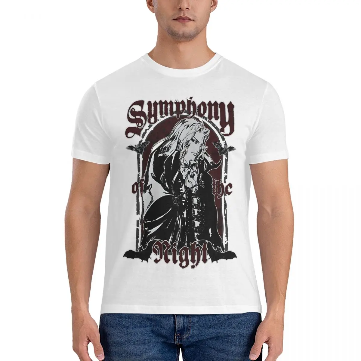 Awesome Symphony Of The Night T-Shirts for Men Crew Neck Cotton T Shirts Blood Of The Vampire Short Sleeve Tees 6XL Clothes