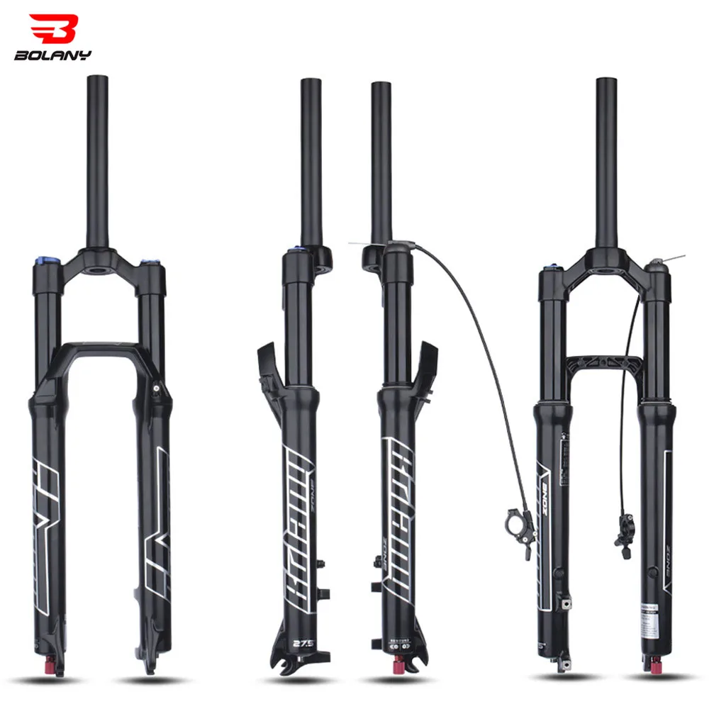 

Bolany Mountain Bike Air Suspension Fork 27.5 29" 120/140mm Travel Straight Tube Magnesium Damping Rebound Lockable Air Forks