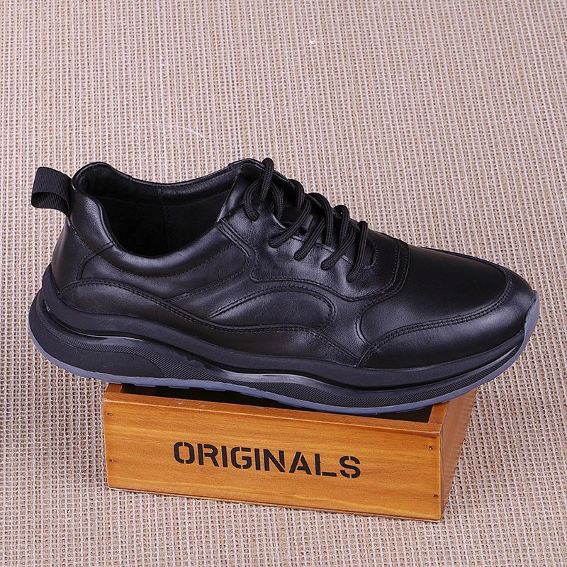 Genuine Leather Shoes Men Walking Athletic Casual Soft Cowhide Sneakers Outdoor Famous New Classic Brand Imported Sports Running