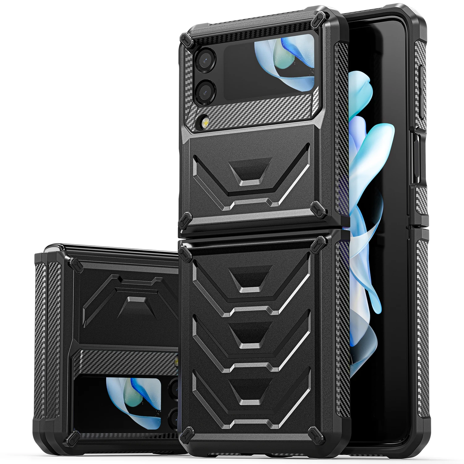 

Rugged Phone Case for Samsung Galaxy Z Flip 4 3 5G 2022, Shockproof and Anti-Scratch Silicone Bumper Case for Galaxy Z Flip 4