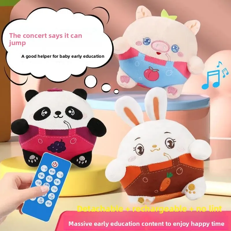 Elektronisches Plüschspielzeug, springendes Hühnchen, beruhigend für Babys, Hüpfball, sprechendes Lernspielzeug, elektronisches Plüschspielzeug