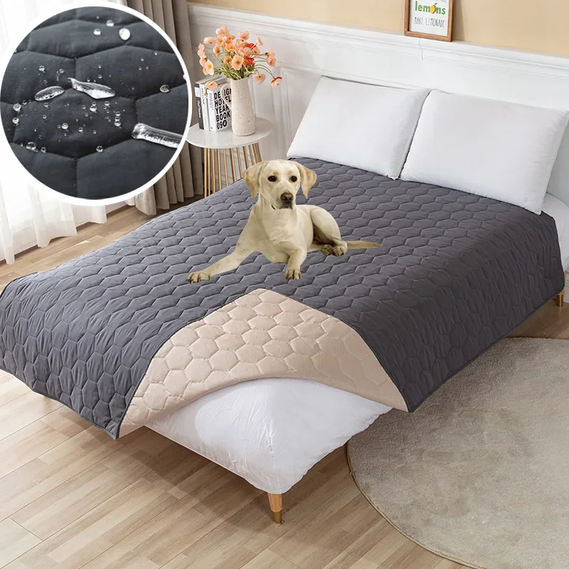 100% Waterproof Bedspread on The Bed King Size Bed Cover Quilted Mattress Pad Washable Mattress Protector for Pet Dog Bed Linen