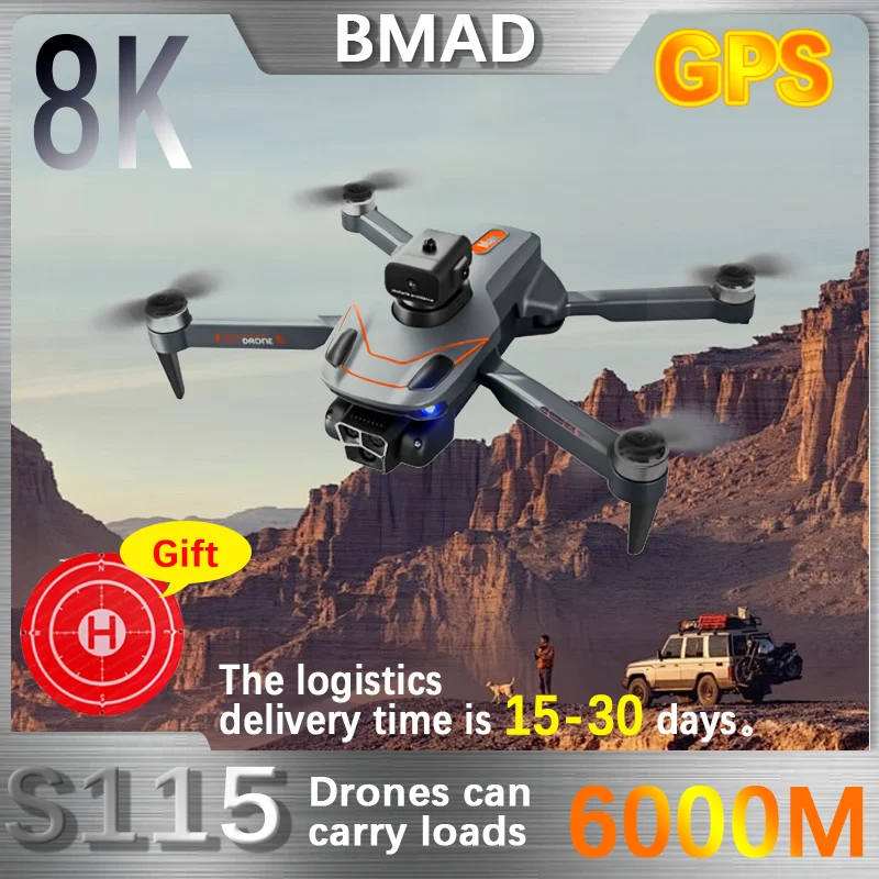 

BMAD New S115 Max Brushless Drone 4K Professional Dual Camera Obstacle Avoidance Optical Flow Position RC Drone Sell Apron Toys