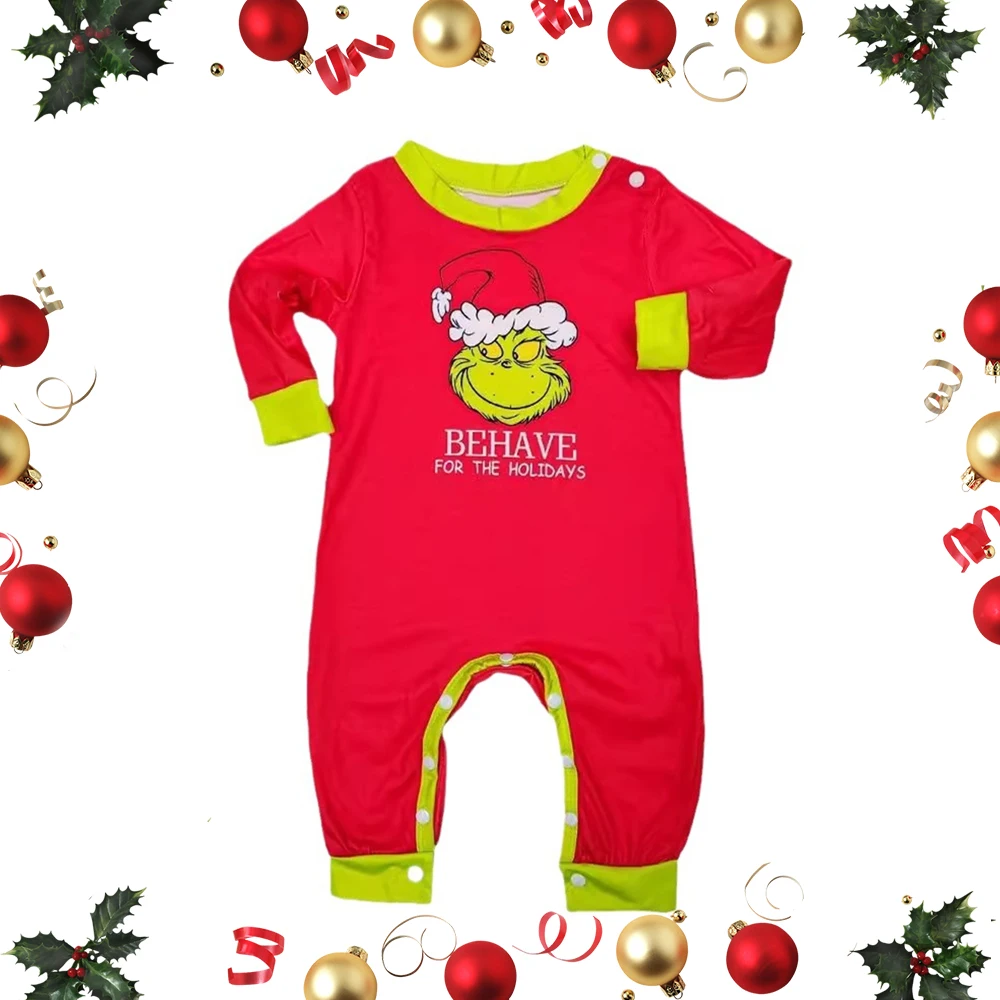 Pajamas Christmas For Families Cartoon Printed New Year Costume Father Mother Child Family Christmas Homewear Outfits 2024